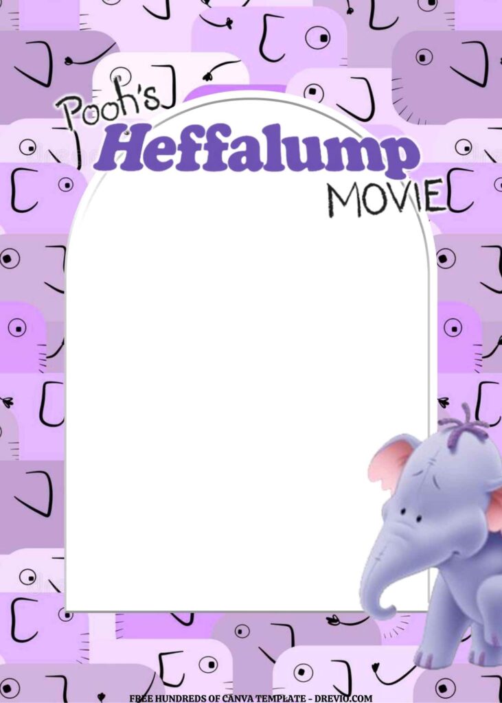 Invitation Template of FREE EDITABLE - 11 Pooh's Heffalump Canva Templates 6