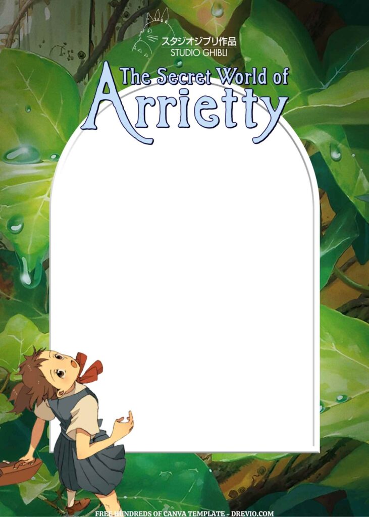 Invitation Template of FREE EDITABLE - 14 The Secret World of Arrietty Canva Templates 6