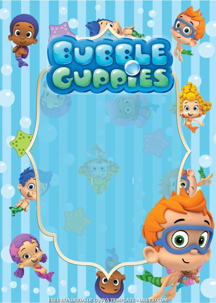 Invitation Template of FREE - 20+ Bubble Guppies Birthday Canva Invitation Templates 6