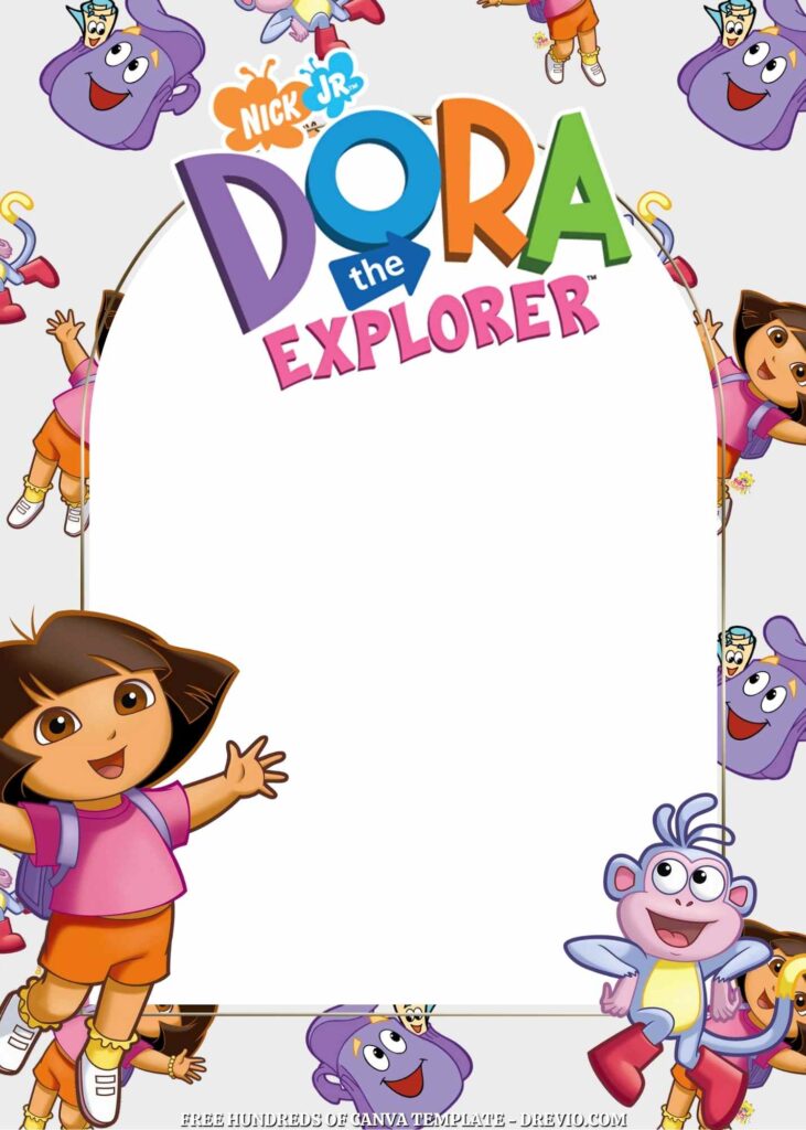 Invitation Template of FREE - 20+ Dora the Explorer Birthday Canva Invitation Templates 6