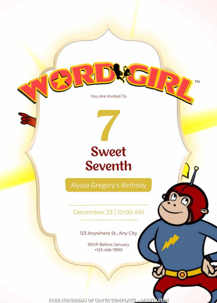 Invitation Template of FREE - 22+ WordGirl Canva Birthday Invitation Templates 7