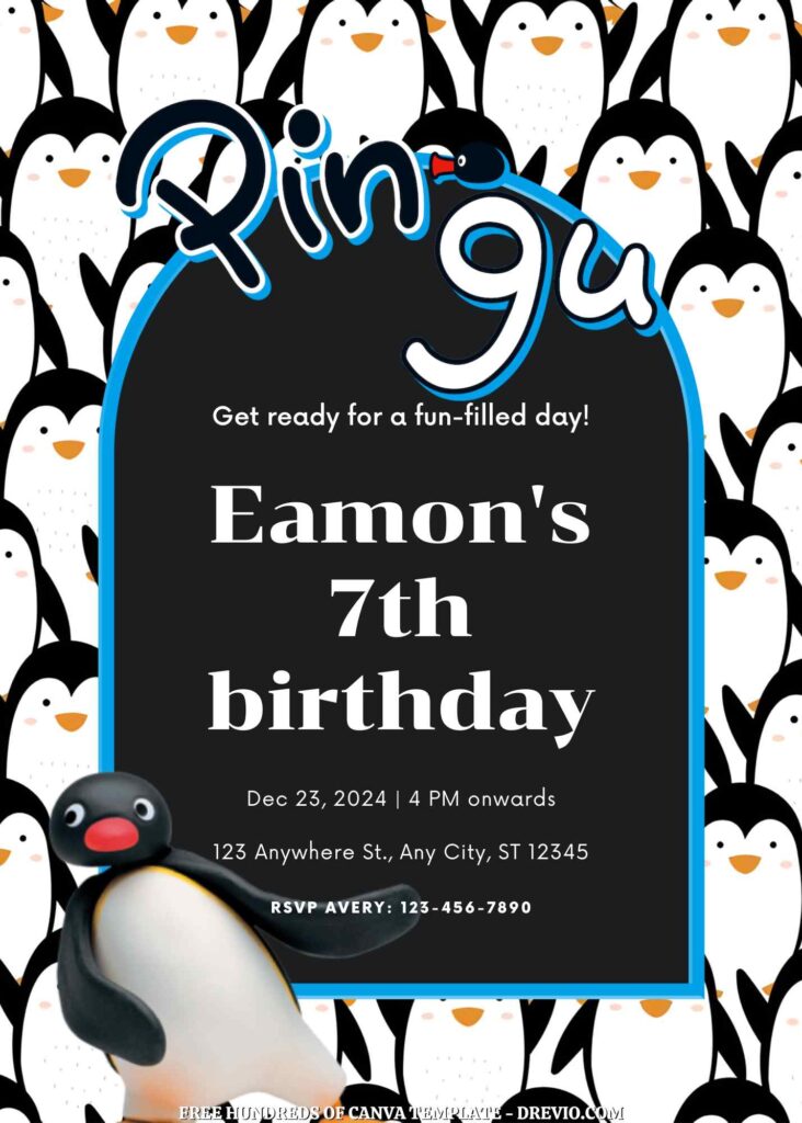 Invitation Template of FREE - 16+ Pingu Canva Birthday Invitation Templates 7