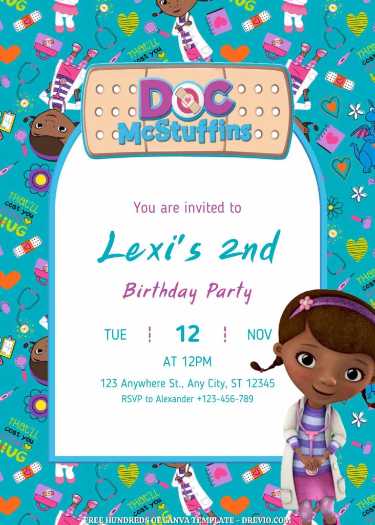 Invitation Template of FREE - 18+ Doc McStuffins Canva Birthday Invitation Template 7