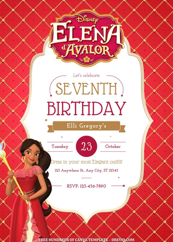 Invitation Template of FREE - 18+ Elena of Avalor Canva Birthday Invitation Templates 7