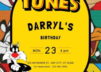 Invitation Template of FREE - 18+ Looney Tunes Canva Birthday Invitation Templates 3