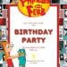 Free Phineas and Ferb Birthday Invitations with Group in the Background