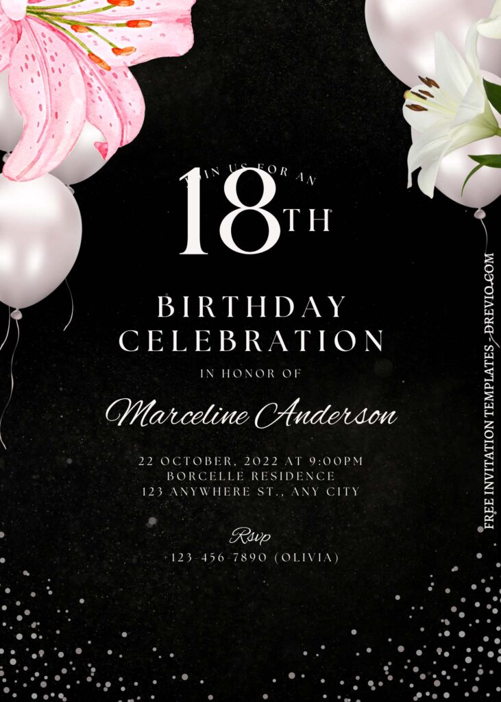 Invitation Template of FREE EDITABLE - 10+ Daydream Lily Canva Birthday Invitation Templates 4