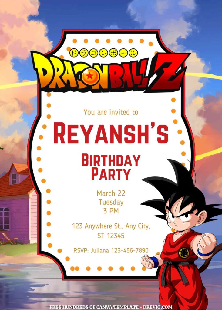 Free Dragon Ball Z Birthday Invitations 