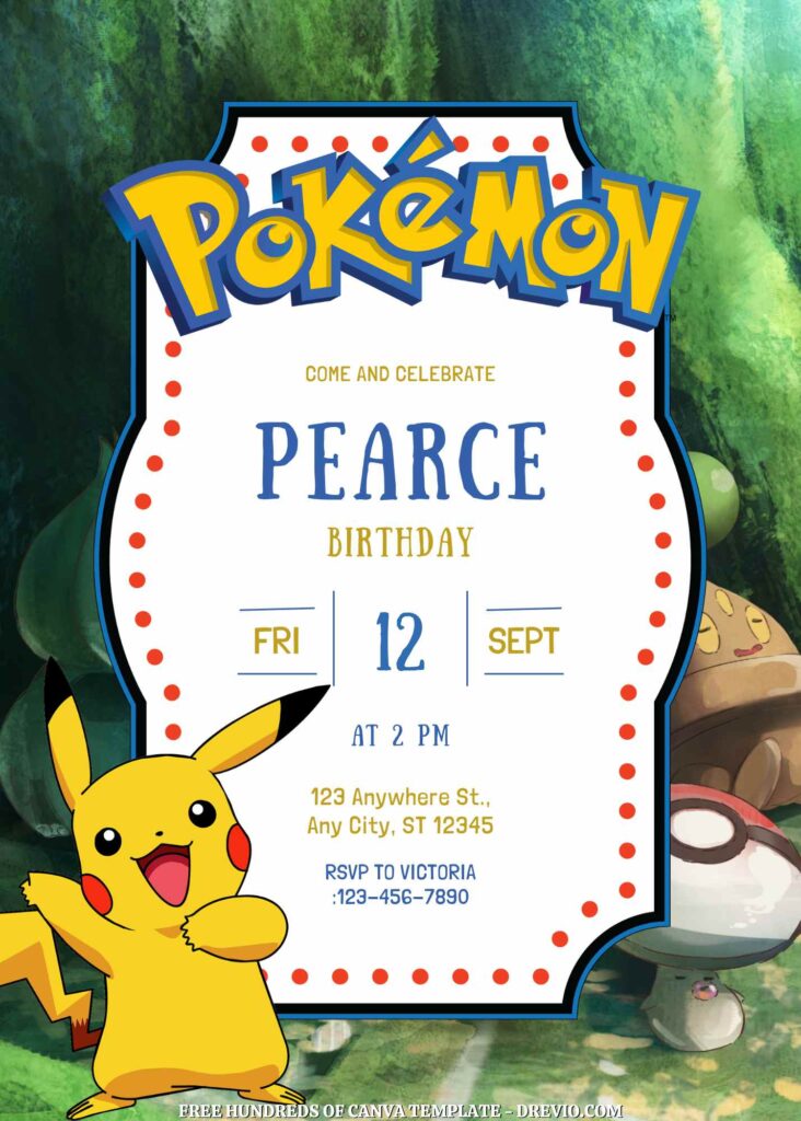 Free Pokemon Birthday Invitations