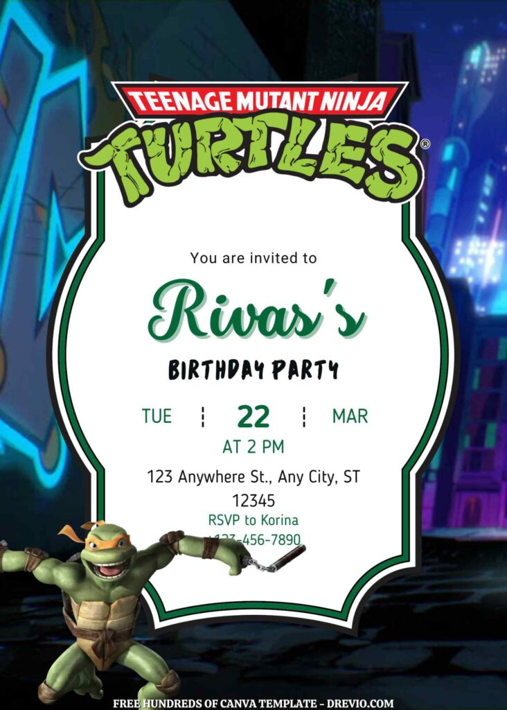 Free Teenage Mutant Birthday Invitations 