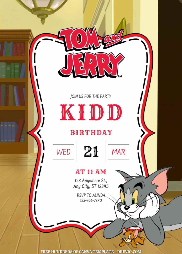 Free Tom & Jerry Birthday Invitations