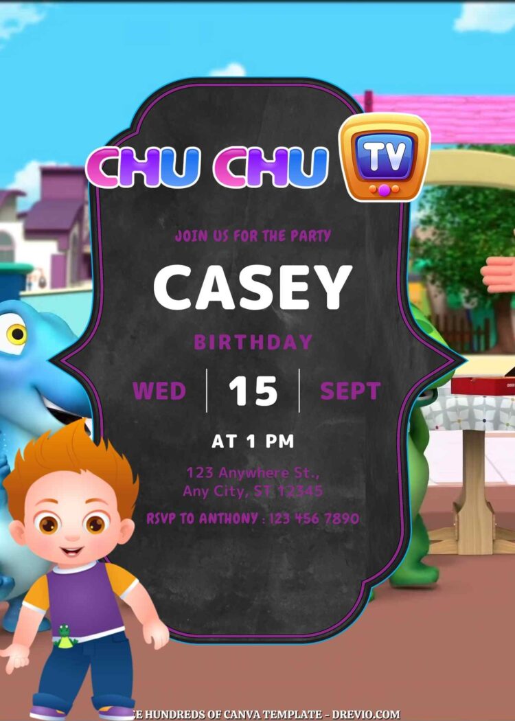 14+ ChuChu TV Canva Birthday Invitation Templates - Drevio : Free And ...