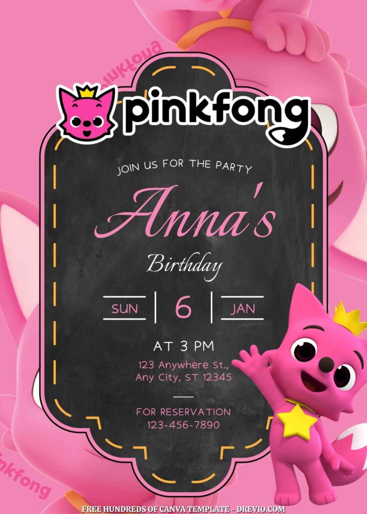 Free Pinkfong Birthday Invitations