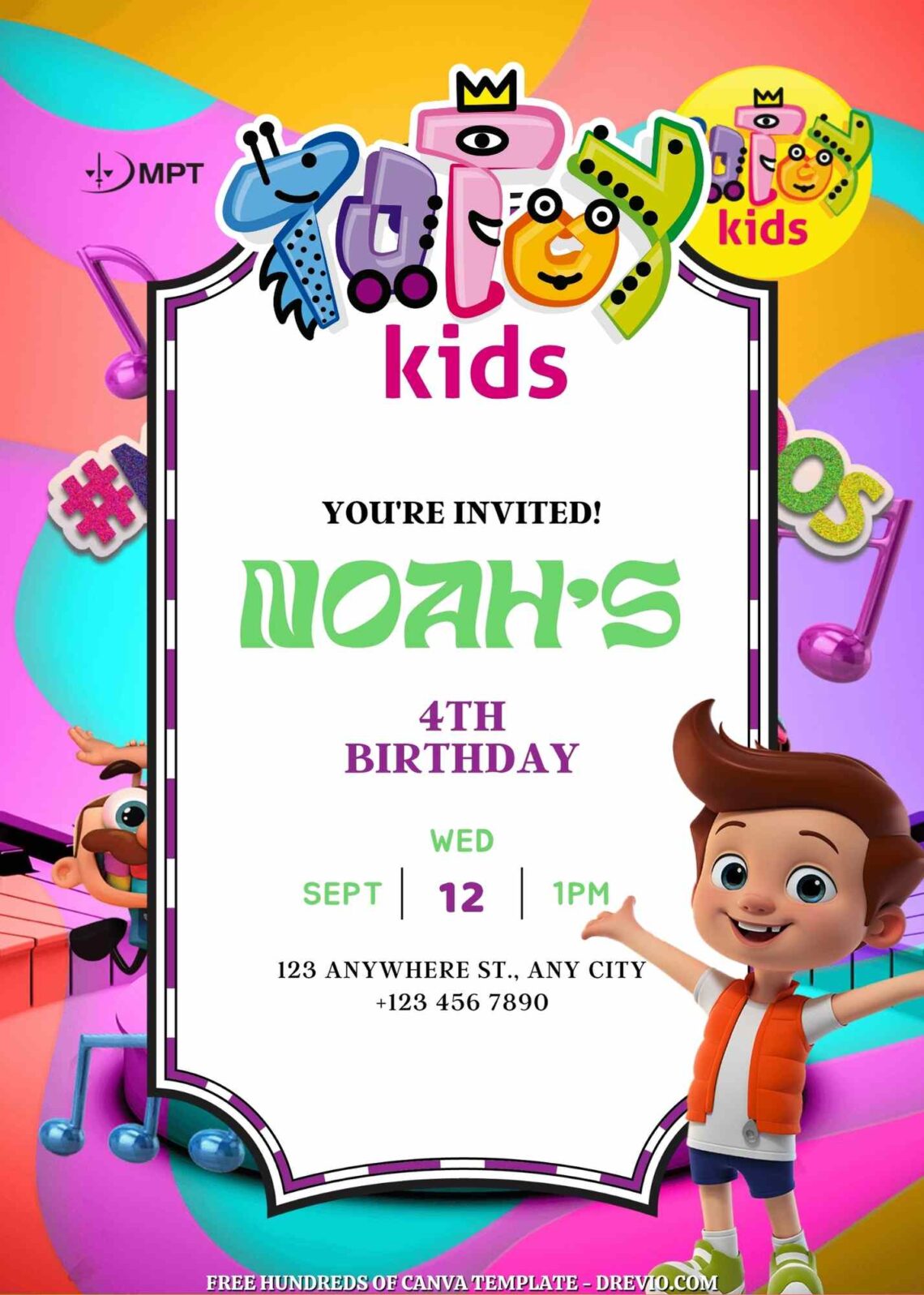 14+ Totoy Kids Canva Birthday Invitation Templates - Drevio : Free And ...