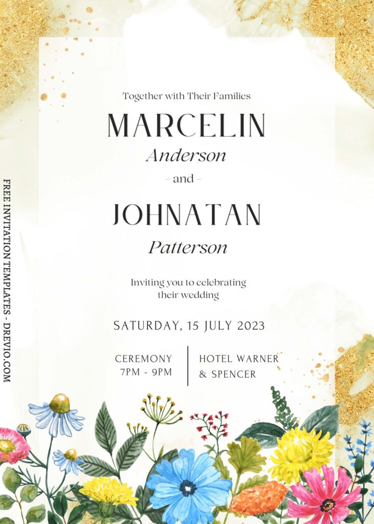 Invitation Template of FREE EDITABLE - 10+ Gleaming Gold Floral Editable Canva Templates 6