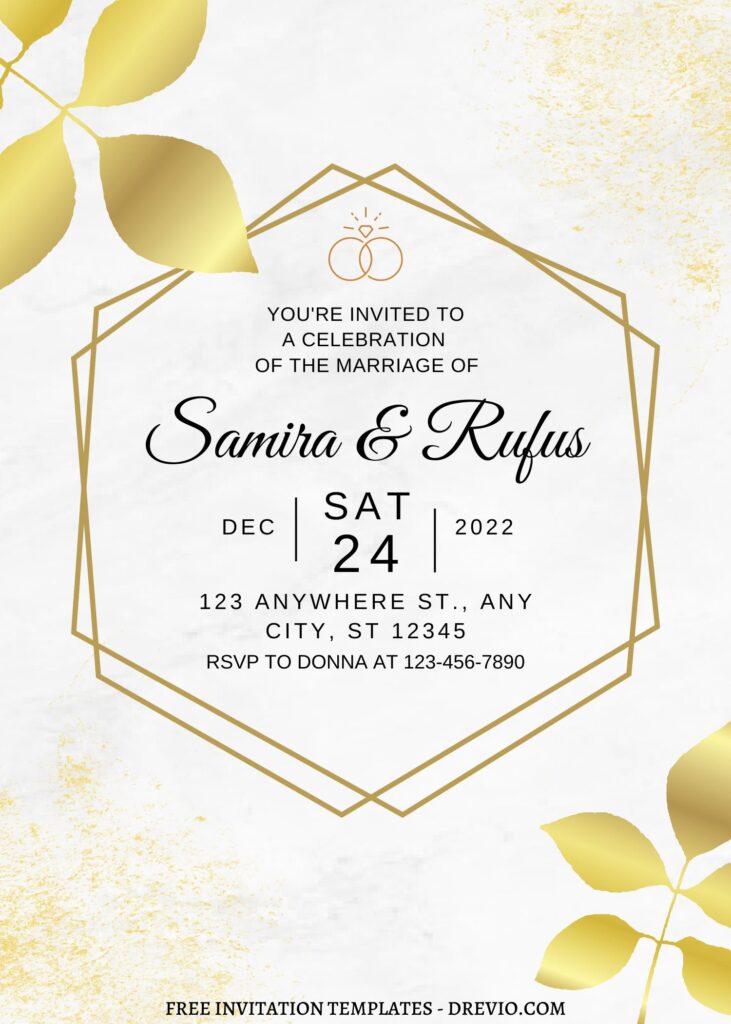 Invitation Template of FREE EDITABLE - 7+ Geometric Gold Editable Canva Templates 1