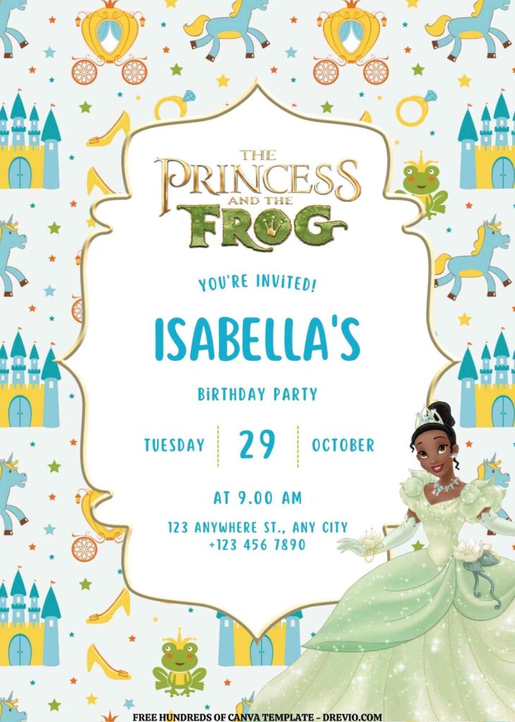 Invitation Template of FREE EDITABLE - 14 The Princess and the Frog Canva Templates 7