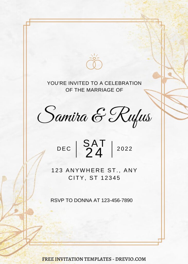 Invitation Template of FREE PRINTABLE - 7+ Sparkling Gold Summer Editable Canva Templates 1