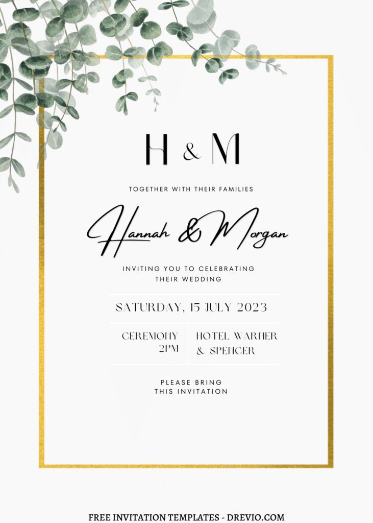 Invitation Template of FREE PRINTABLE - 11+ Botanical Eucalyptus Editable Canva Templates 5