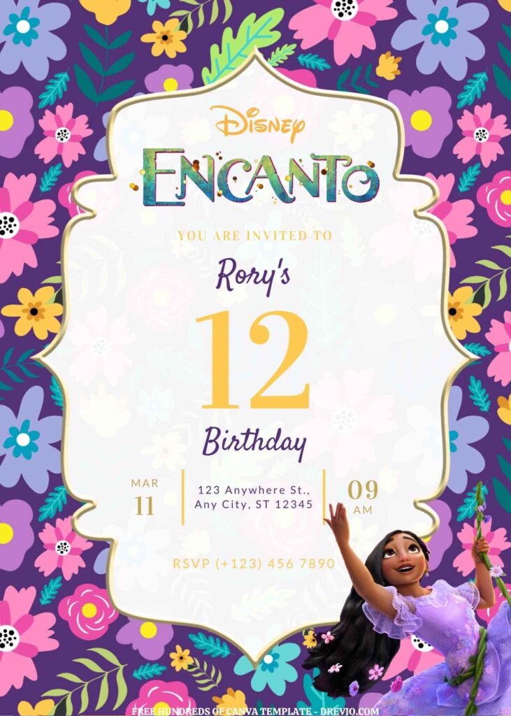 Invitation Template of FREE EDITABLE - 16 Encanto Canva Templates 10