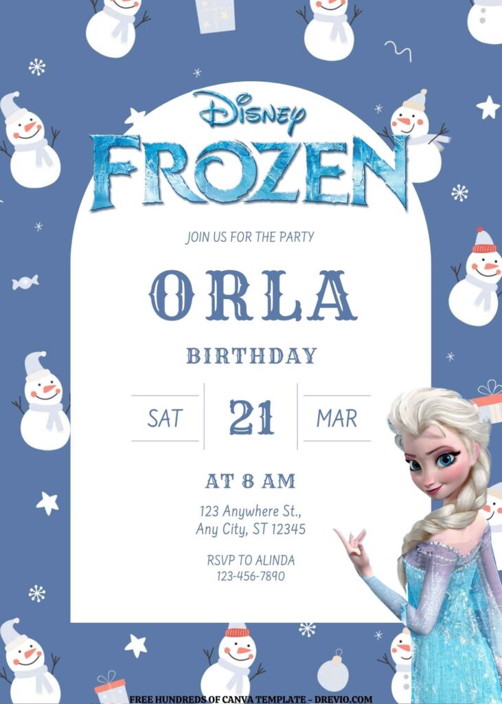 Invitation Template of FREE EDITABLE - 16 Frozen Canva Templates 10