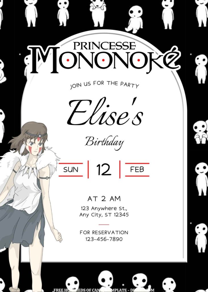 Invitation Template of FREE - 18+ Princess Mononoke Canva Birthday Invitation Templates 12