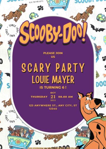 FREE – 18+ Scooby Doo Canva Birthday Invitation Templates | Download ...
