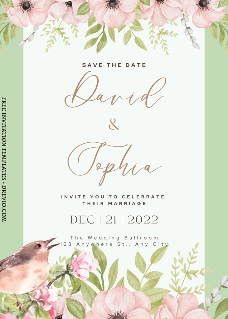 Invitation Template of FREE EDITABLE - 11+ Dusty Anemone Canva Wedding Invitation Templates 5