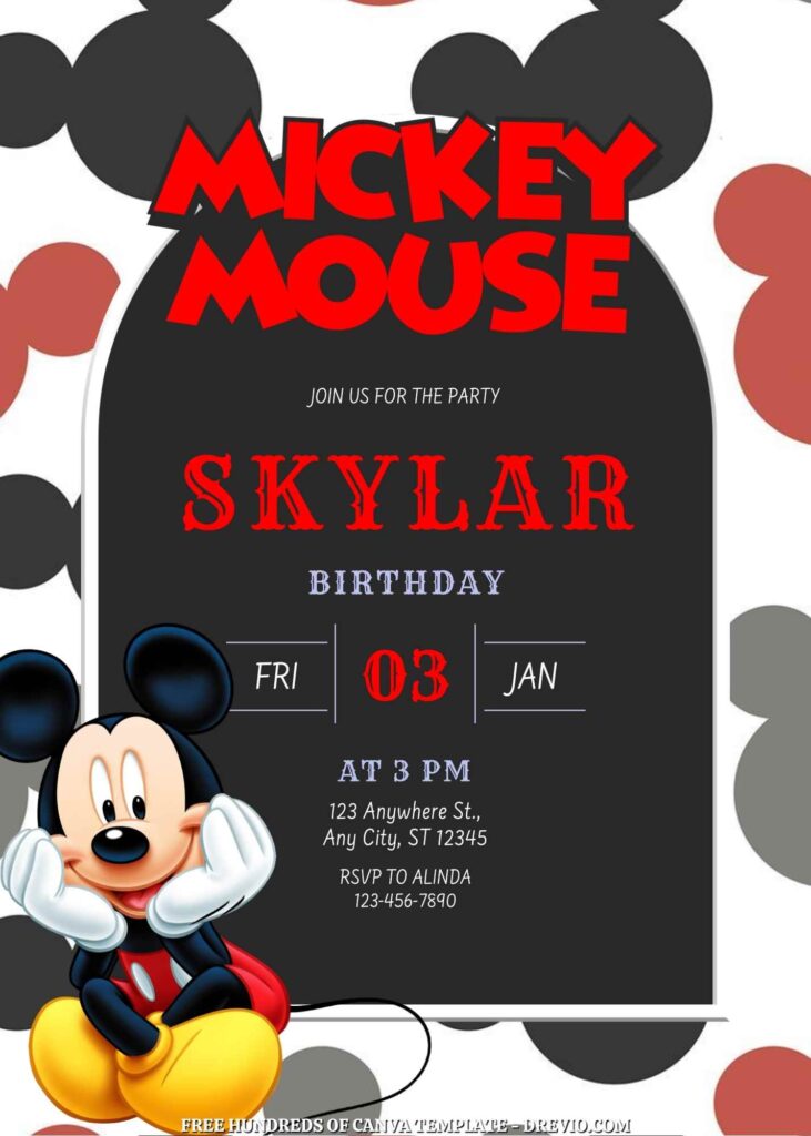 Invitation Template of FREE 20+ Mickey Mouse Canva Birthday Invitation Templates 7