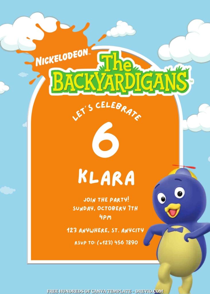 Invitation Template of FREE - 20+ The Backyardigans Canva Birthday Invitation Templates 7