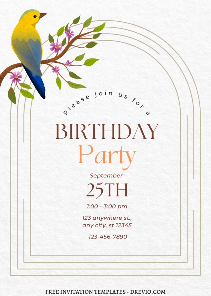 FREE EDITABLE - 7+ Blossoming Spring Canva Birthday Invitation Templates with white canvas background