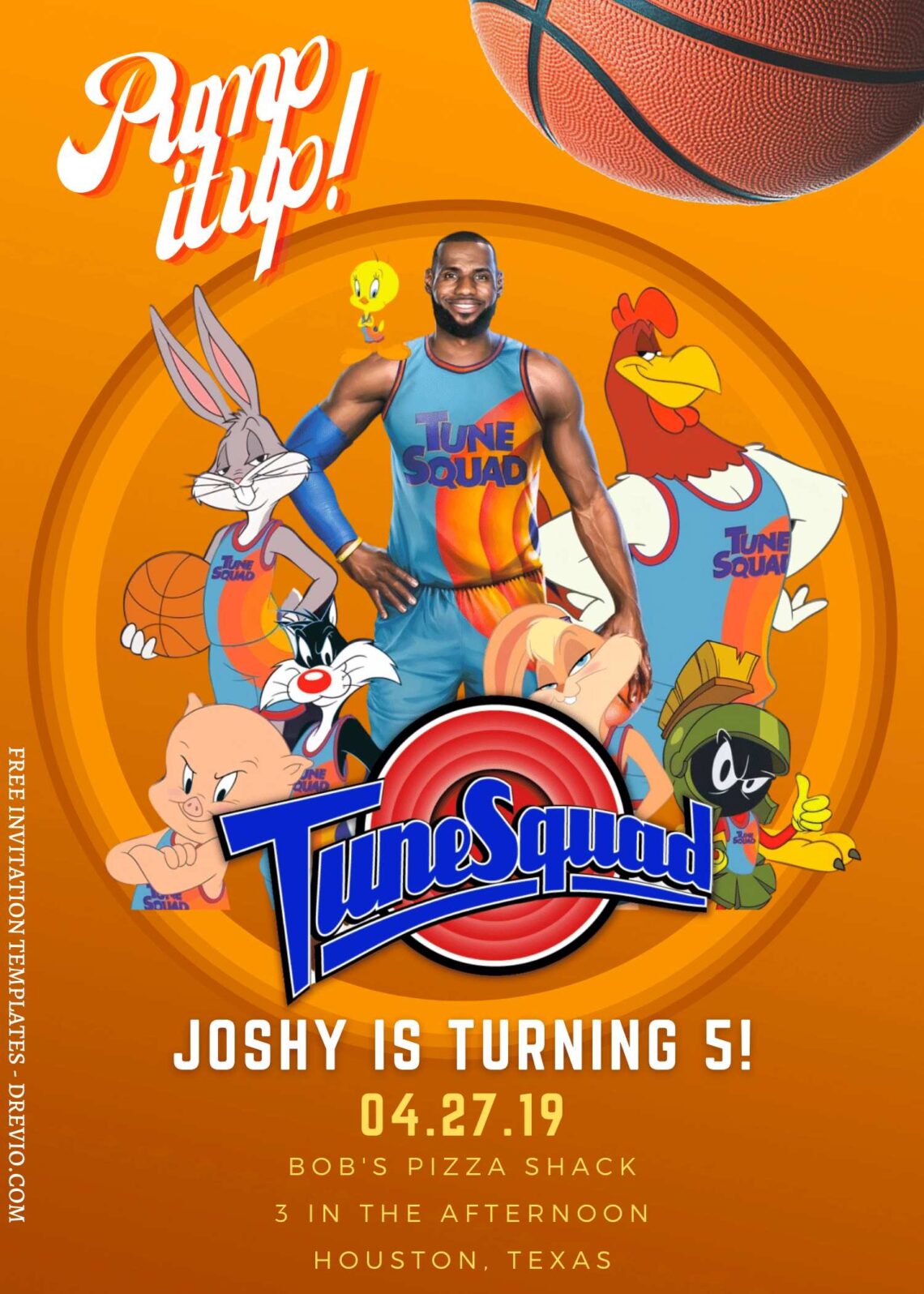 7+ Awesome Space Jam Legacy Canva Birthday Invitation Templates with