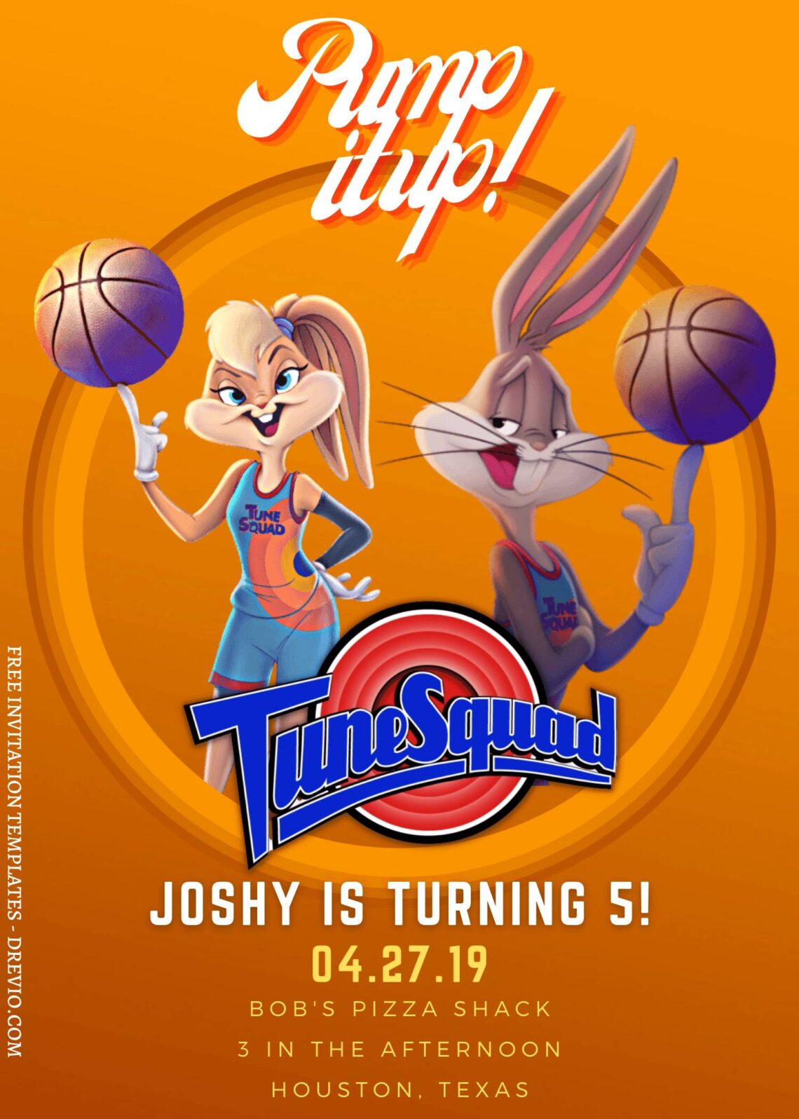 7+ Awesome Space Jam Legacy Canva Birthday Invitation Templates with Bugs Bunny