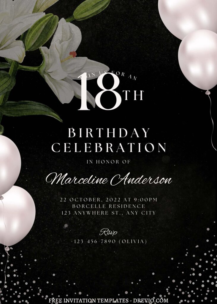 Invitation Template of FREE EDITABLE - 10+ Daydream Lily Canva Birthday Invitation Templates 3