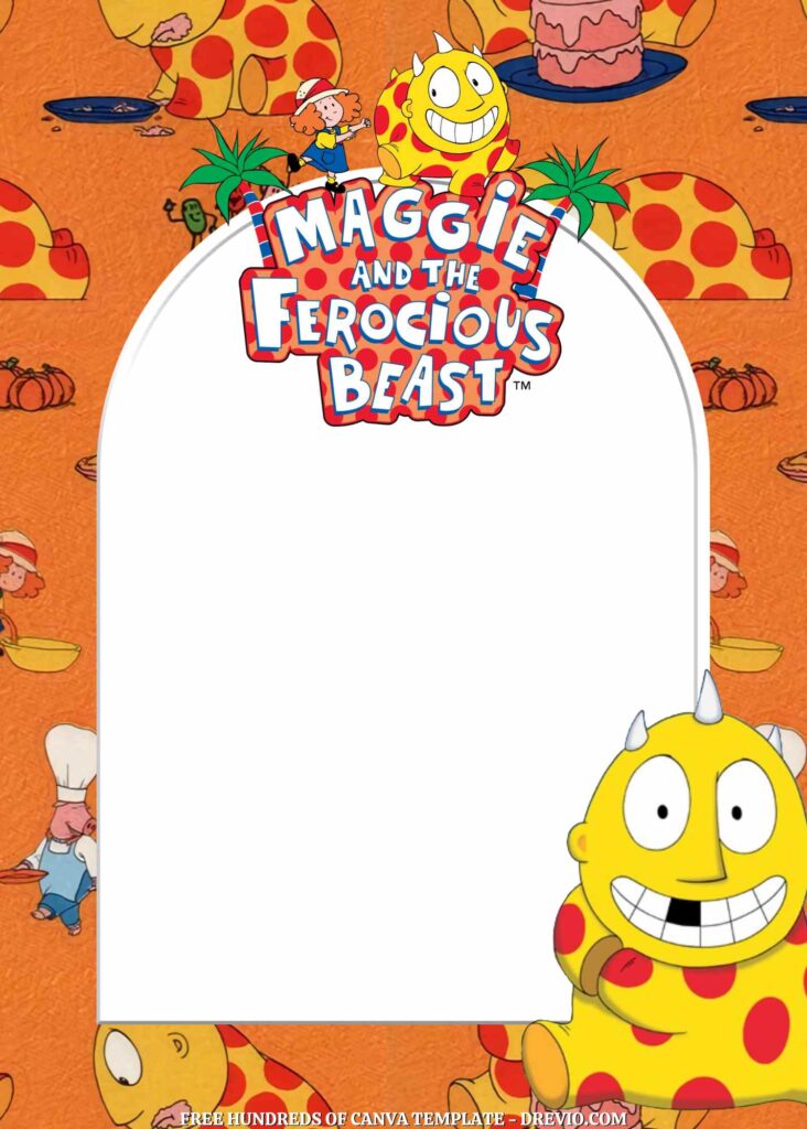 Invitation Template of FREE - 14+ Maggie and the Ferocious Beast Canva Birthday Invitation Templates 8