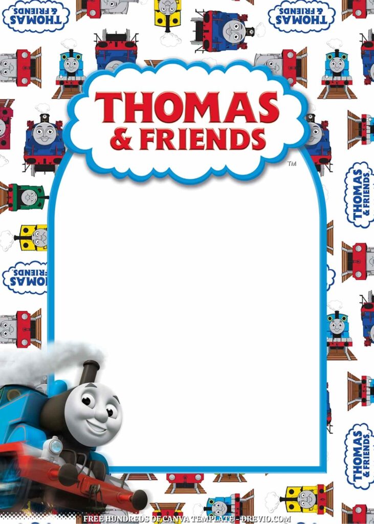 Invitation Template of FREE - 16+ Thomas & Friends Canva Birthday Invitation Templates 8