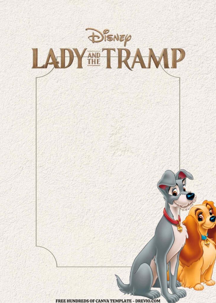 Invitation Template of FREE EDITABLE - 16 Lady and the Tramp Canva Templates 8