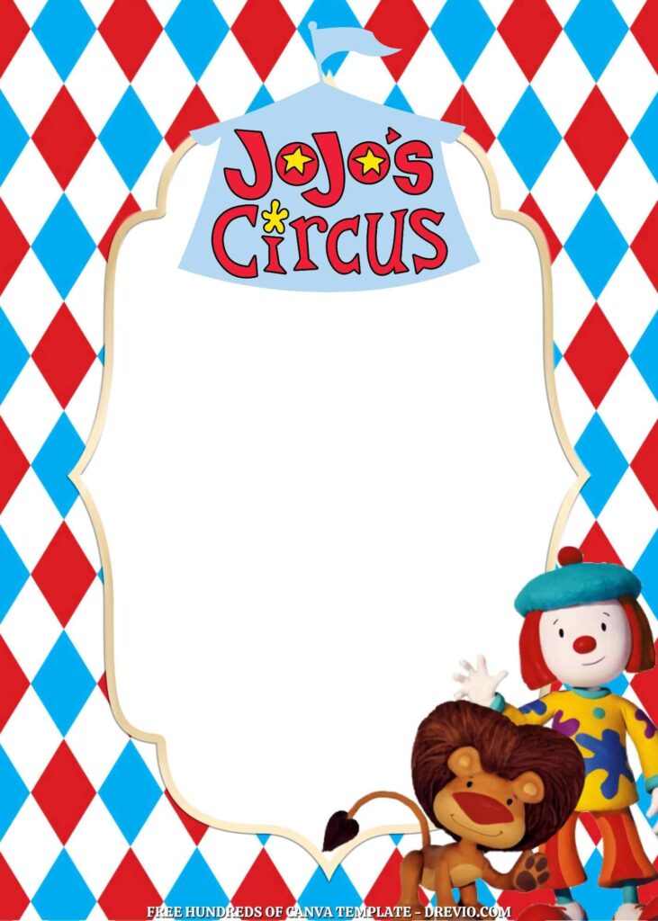 Invitation Template of FREE - 18+ JoJo's Circus Canva Birthday Invitation Templates 8