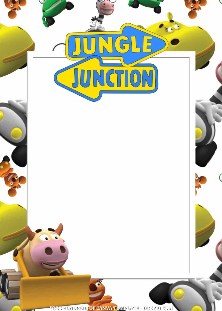 Invitation Template of 20+ Jungle Junction Canva Birthday Invitation Templates 4