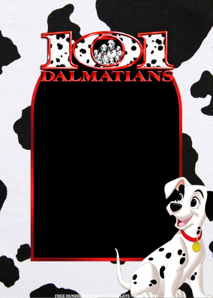 Invitation Template of FREE EDITABLE - 16 101 Dalmatians Canva Templates 8