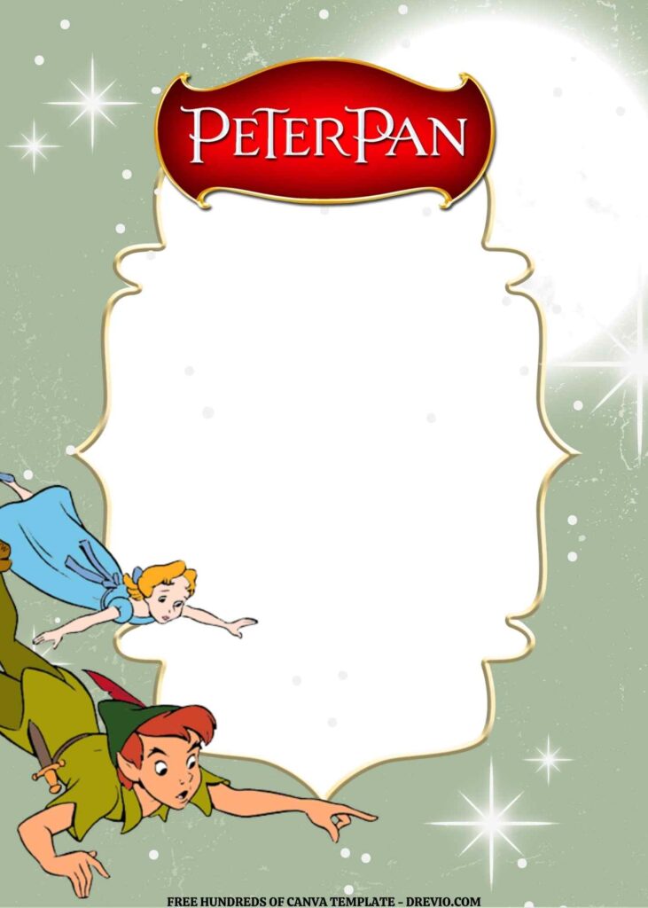 Invitation Template of FREE EDITABLE - 16 Peter Pan Canva Templates 8