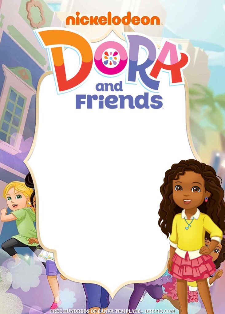 Invitation Template of 14+ Dora and Friends Into the City! Canva Birthday Invitation Templates 5