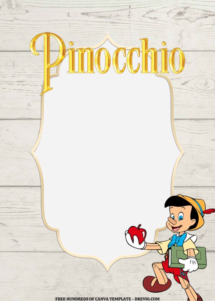 Invitation Template of FREE EDITABLE - 16 Pinocchio Canva Templates 8