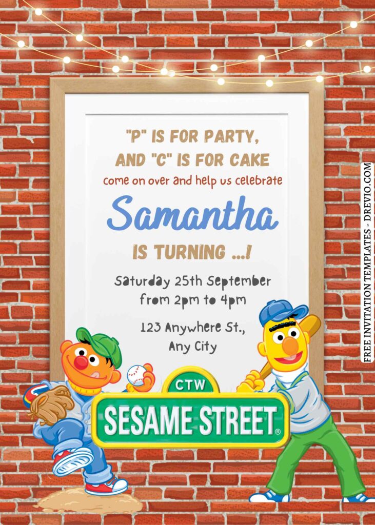 9+ Lovely Cute Sesame Street Canva Birthday Invitation Templates  with cute Sesame Street sign