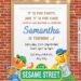 9+ Lovely Cute Sesame Street Canva Birthday Invitation Templates with cute Sesame Street sign