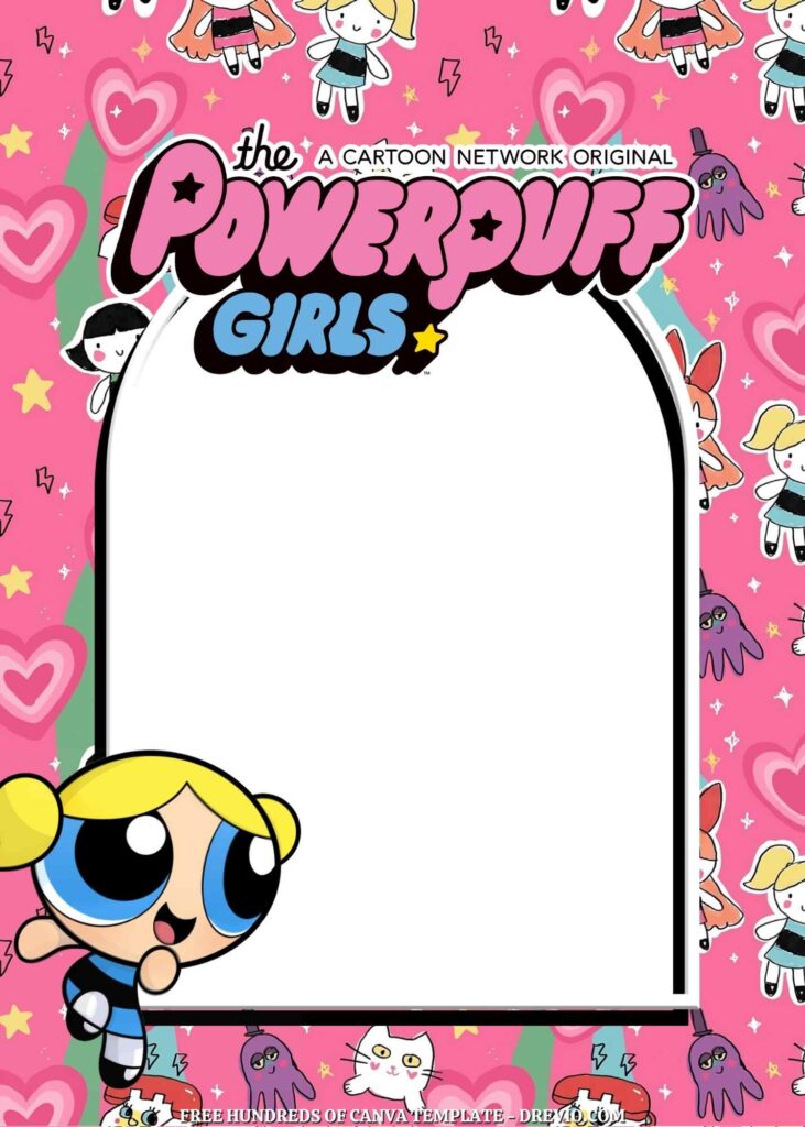 Invitation Template of 14+ The Powerpuff Girls Canva Birthday Invitation Templates 4