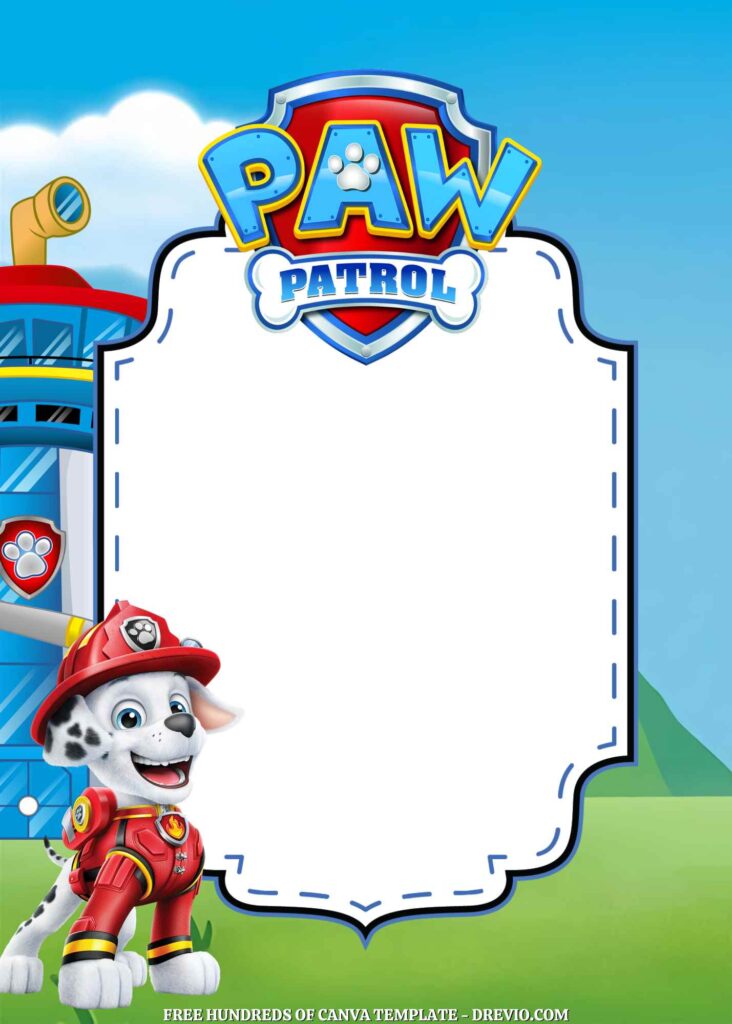 Invitation Template of 14+ PAW Patrol Canva Birthday Invitation Templates 4