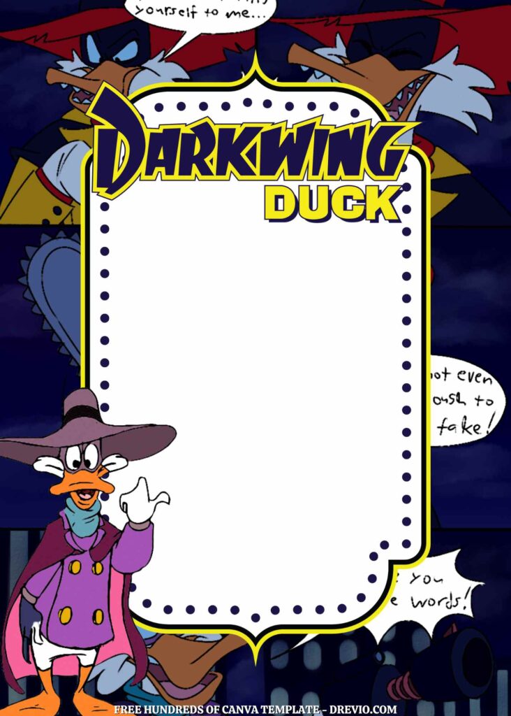 Invitation Template of 20+ Darkwing Duck Canva Birthday Invitation Templates 4