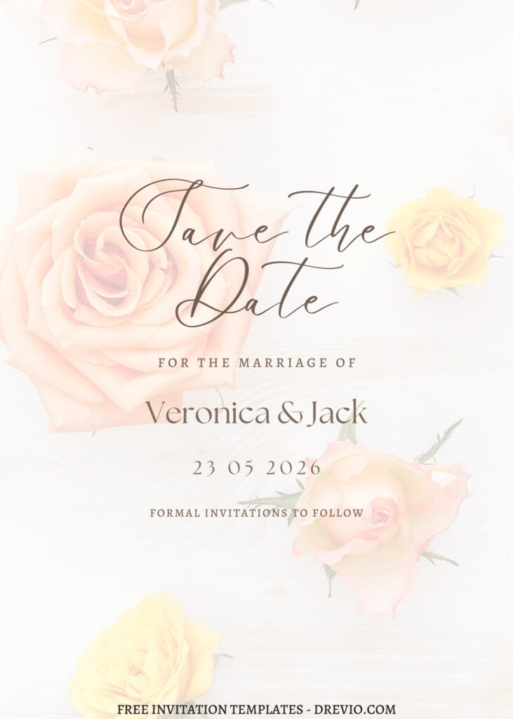 Invitation Template of FREE PRINTABLE - 11+ Bright Gardenia And Rose Editable Canva Templates 5