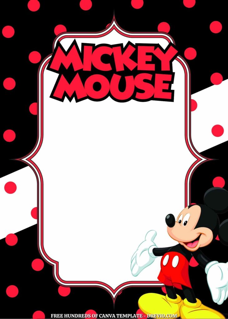 Invitation Template of 20+ Mickey Mouse Canva Birthday Invitation Templates 4